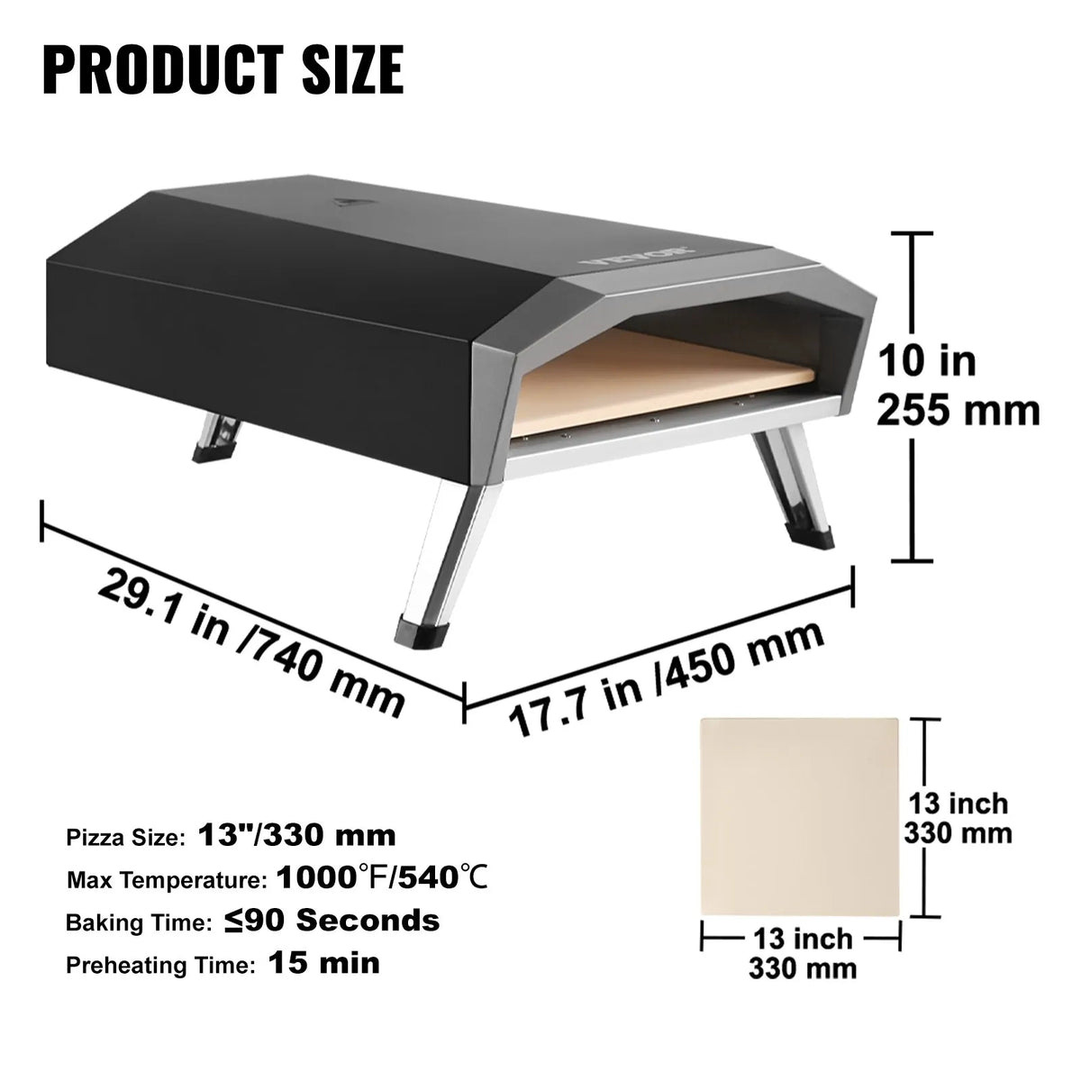 13-inch Stainless Steel Outdoor Pizza Oven