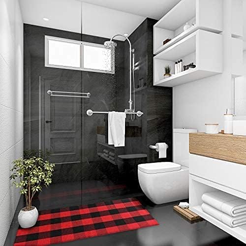 Buffalo Plaid Outdoor Indoor Rug  23.5 x 52 in