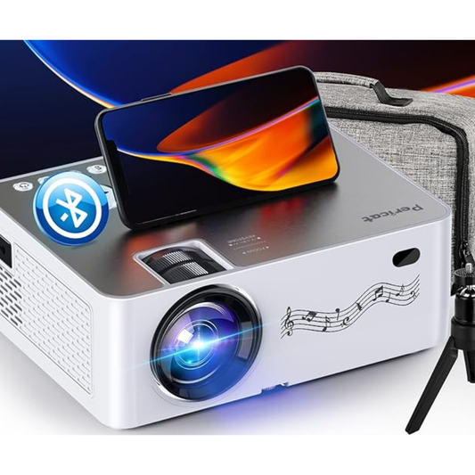 PERICAT Q9 1080P Projector with 100" Screen