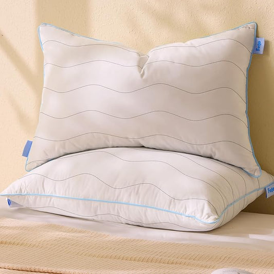2 Queen Size Feather Down Pillows