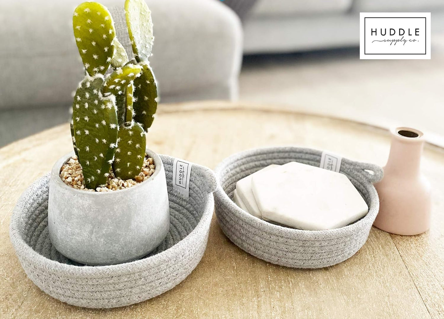 2PC Small Cotton Rope Baskets