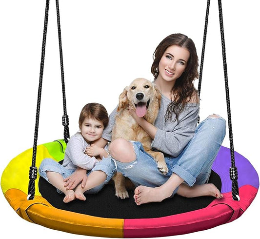 40 Inch Saucer Tree Swing Set for Kids & Adults, up to 500 lbs