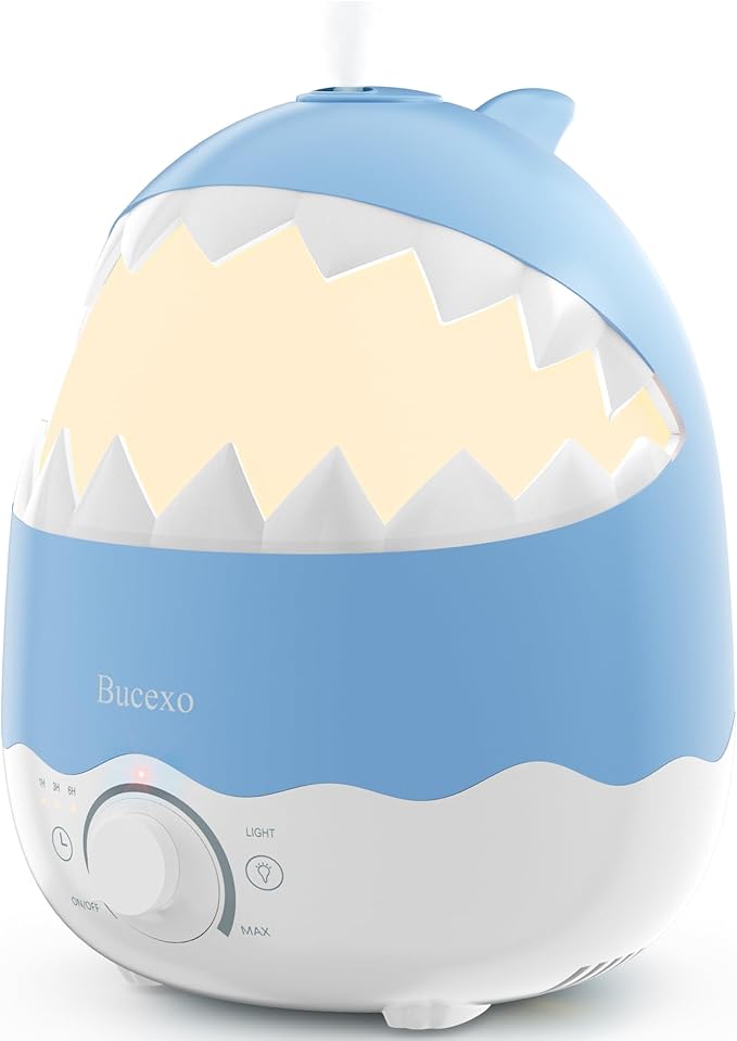 Cool Mist Humidifier for Nursery Room - Blue Shark
