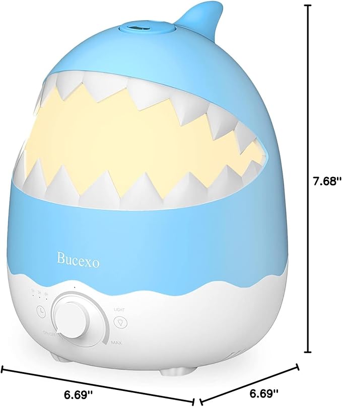 Cool Mist Humidifier for Nursery Room - Blue Shark