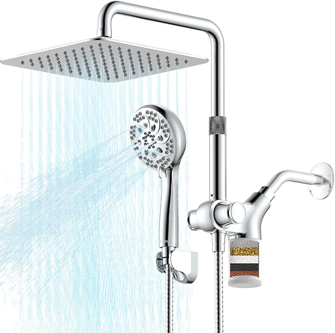 Ryamen Dual Shower Heads, 3 Way Rain Shower Head