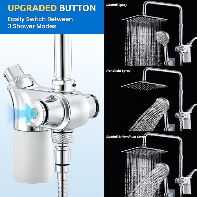 Ryamen Dual Shower Heads, 3 Way Rain Shower Head