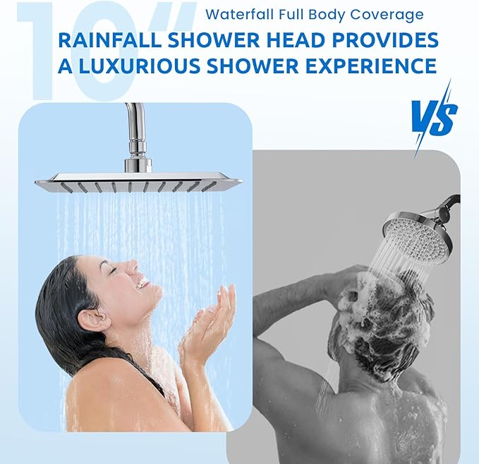 Ryamen Dual Shower Heads, 3 Way Rain Shower Head