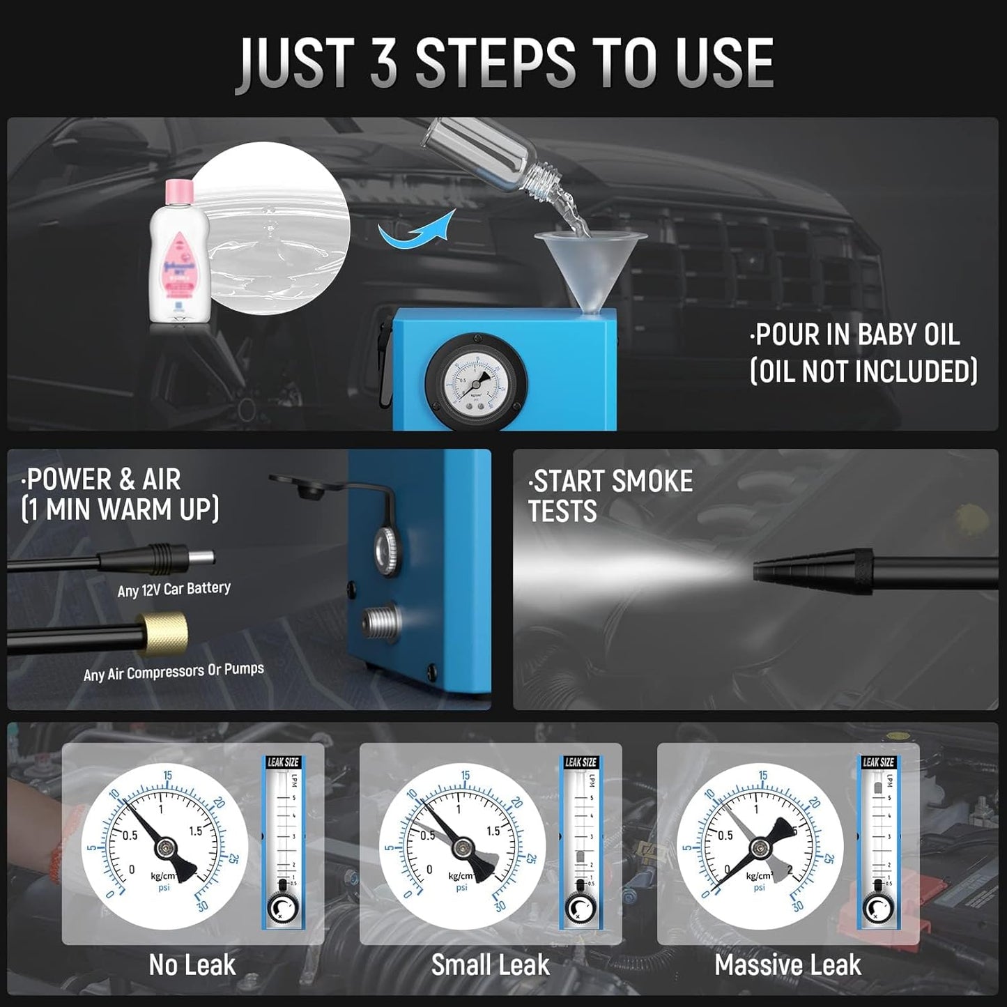 Automotive Smoke Leak Detector Machine