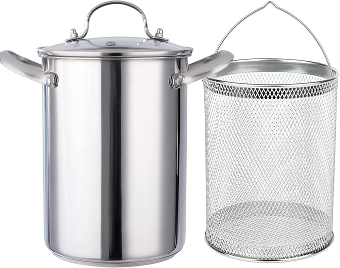 5L Stainless Steel Boiling & Frying Pot