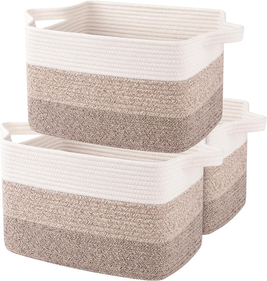 3pc Woven Cotton Rope Storage Baskets