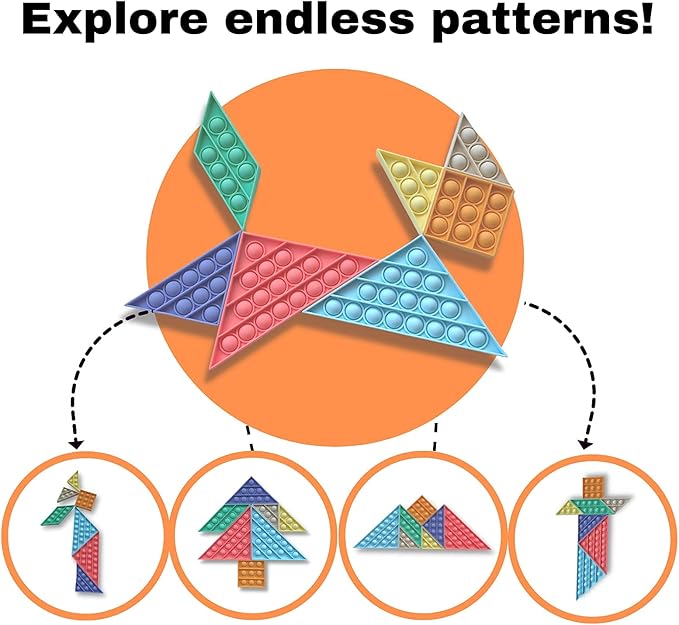 7pcs Push Pop It Fidget Toy Set