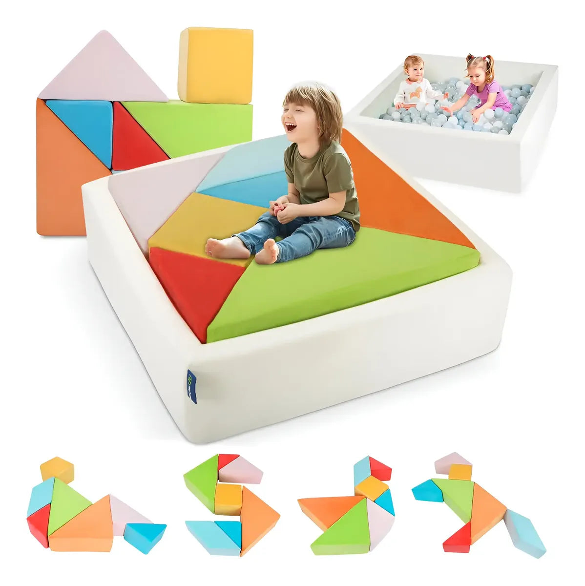Kids Tangram Square Puzzle Sofa Set