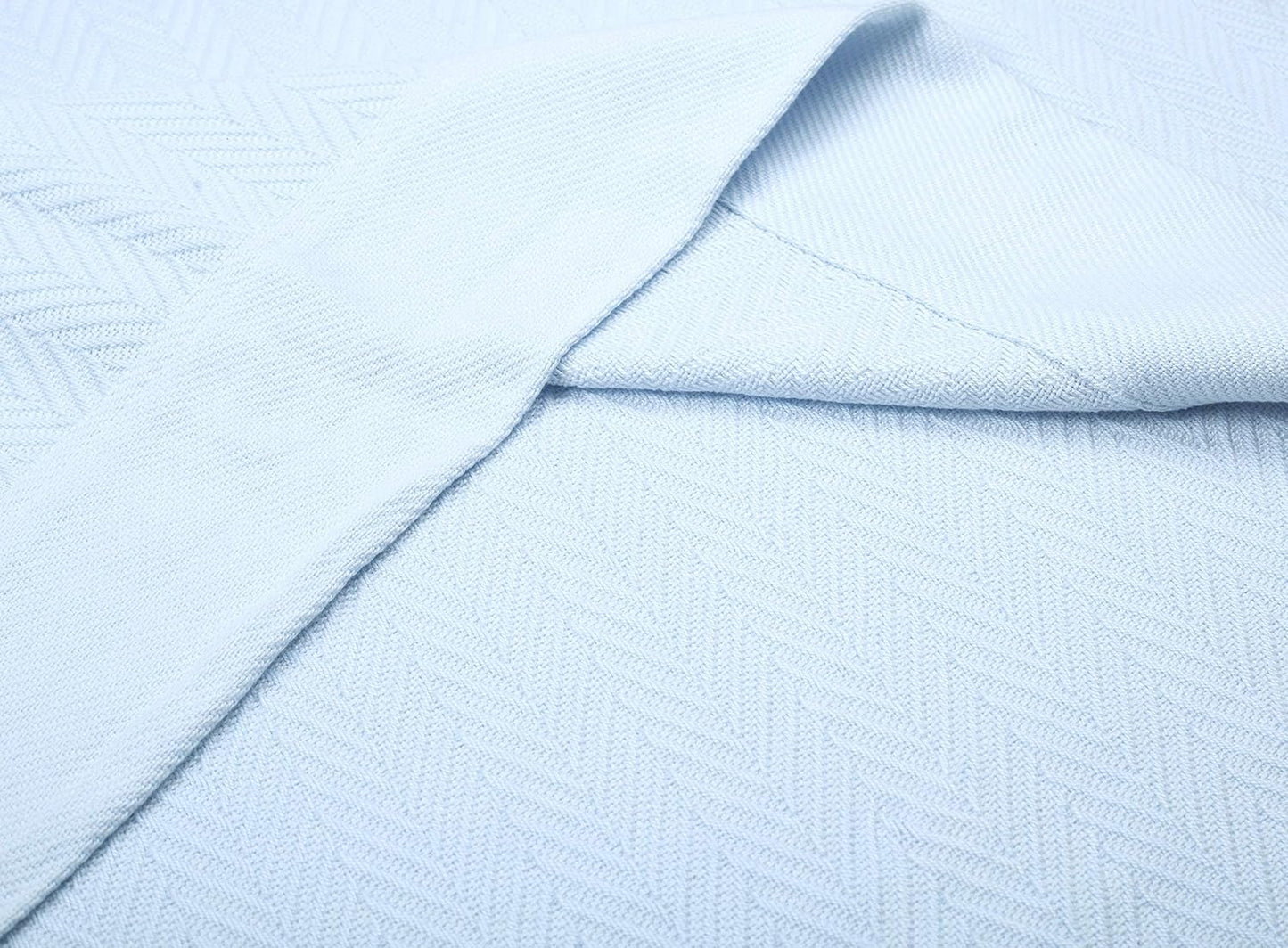 Threadmill King Size 100% Cotton Blanket- Light Blue