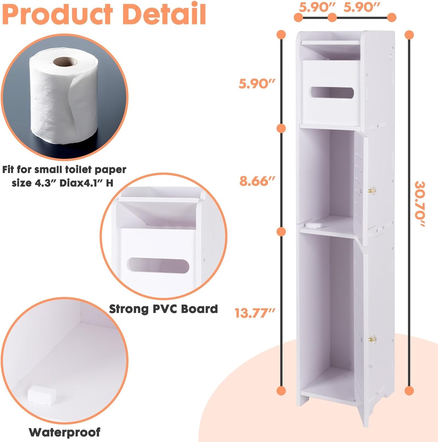 Toilet Paper Holder and Storage for Small Space