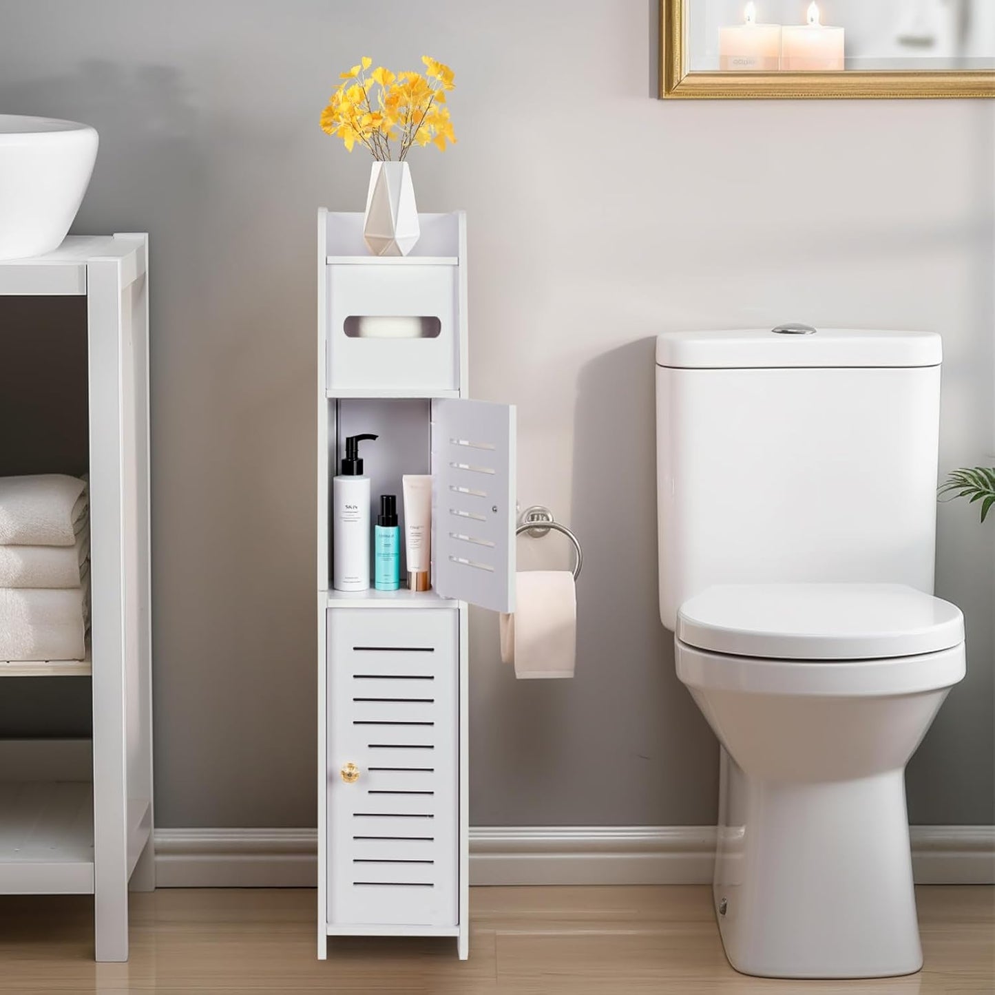 Toilet Paper Holder and Storage for Small Space