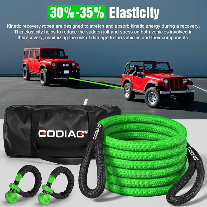30ft Kinetic Vehicle Towing Rope