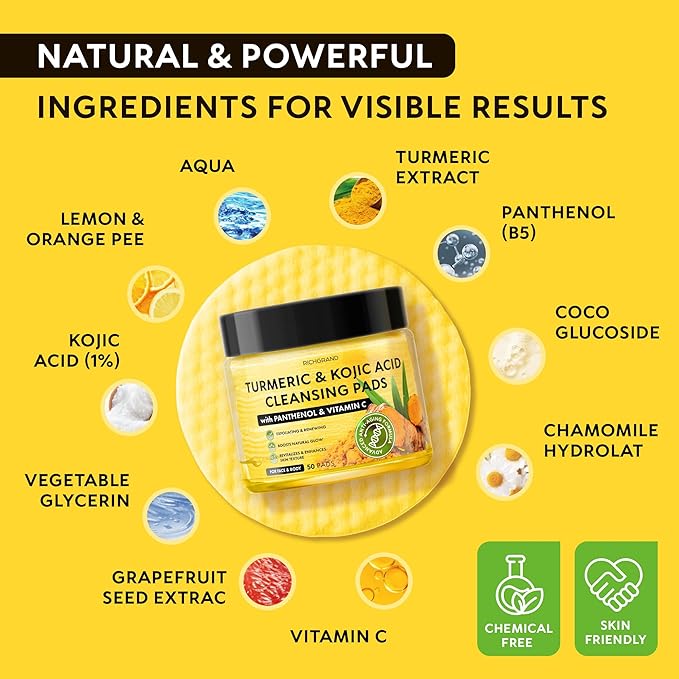 Turmeric Kojic Acid Cleansing Pads