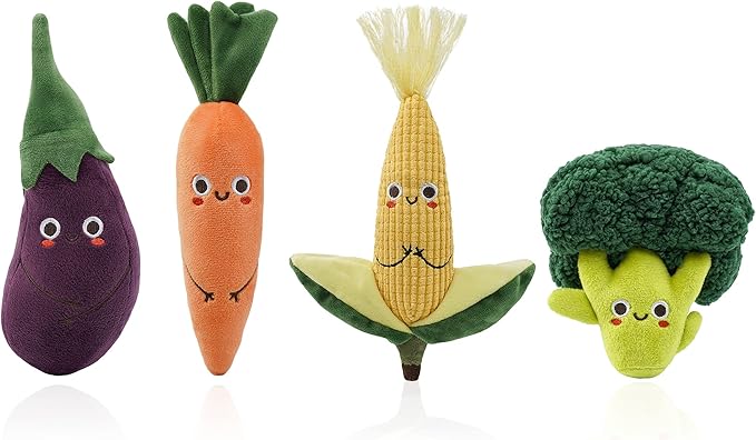 4 Veggie Plush Stuffed Toys