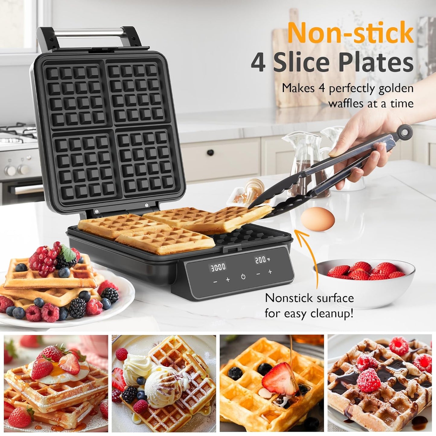Sunvivi 4 Slice Waffle Maker