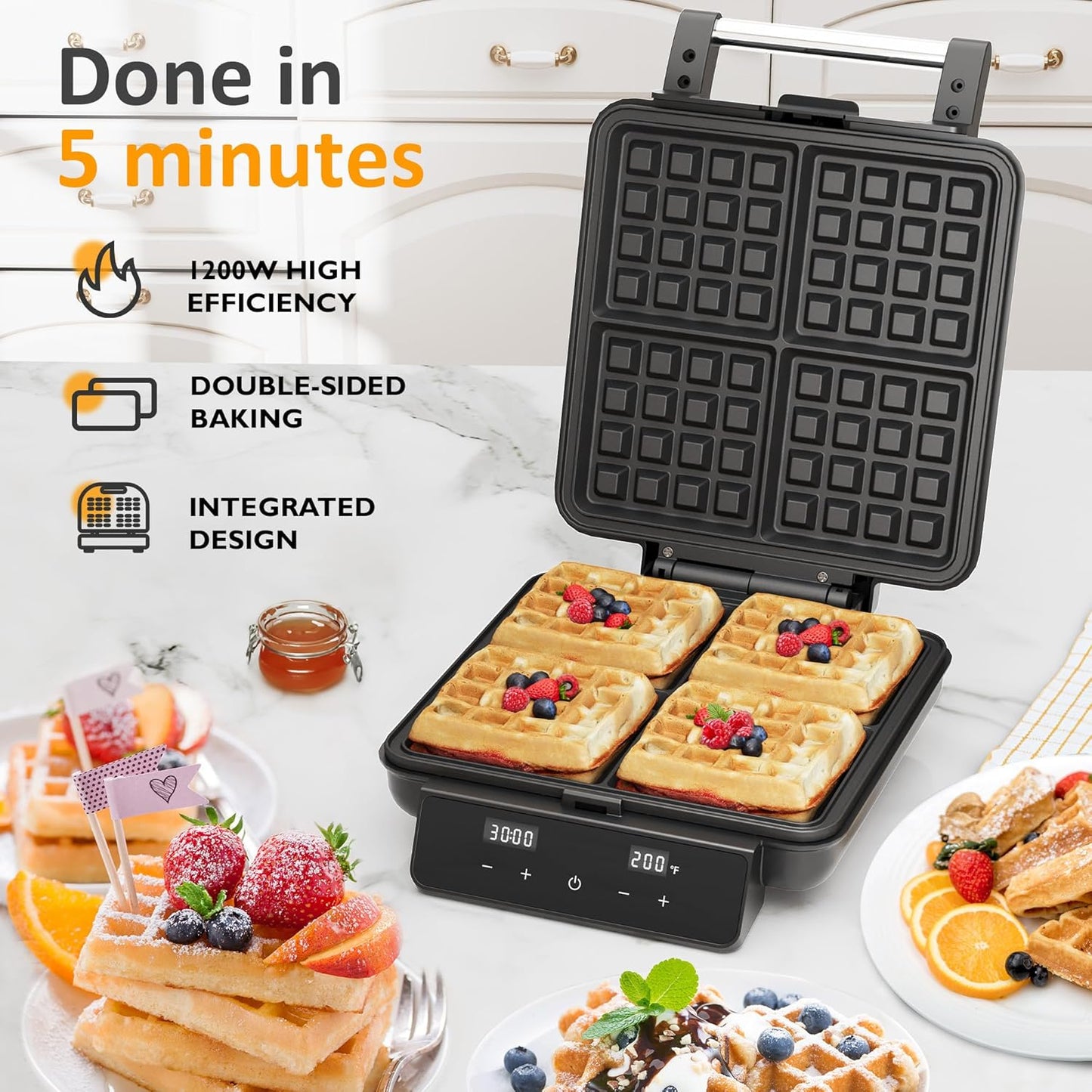 Sunvivi 4 Slice Waffle Maker