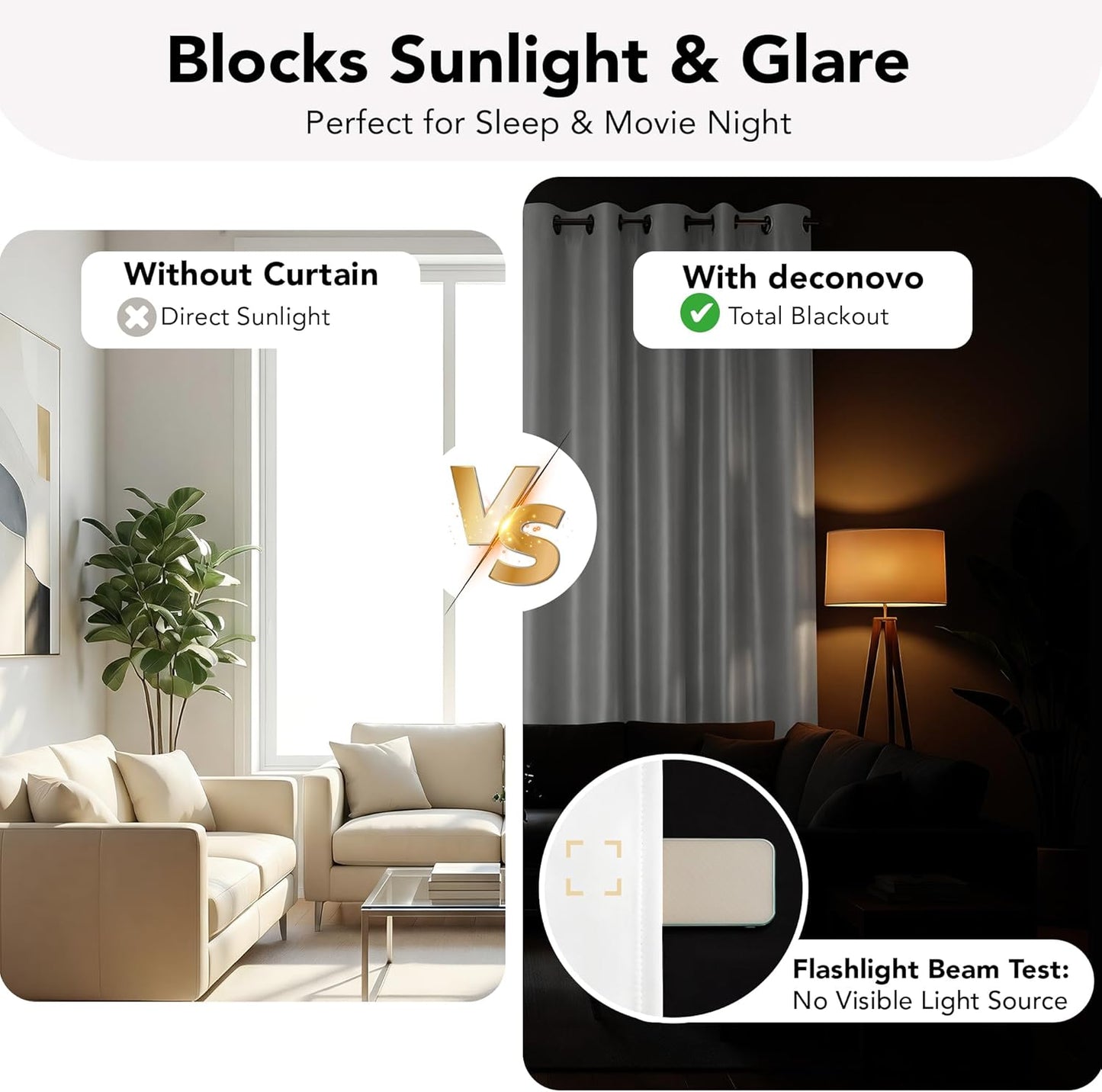 2 Panels Blackout Curtains -52in x 54in