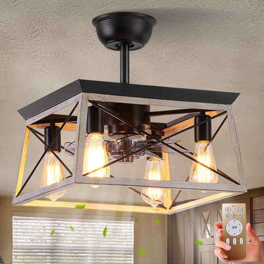 Farmhouse Style Ceiling Light and Fan Fixture