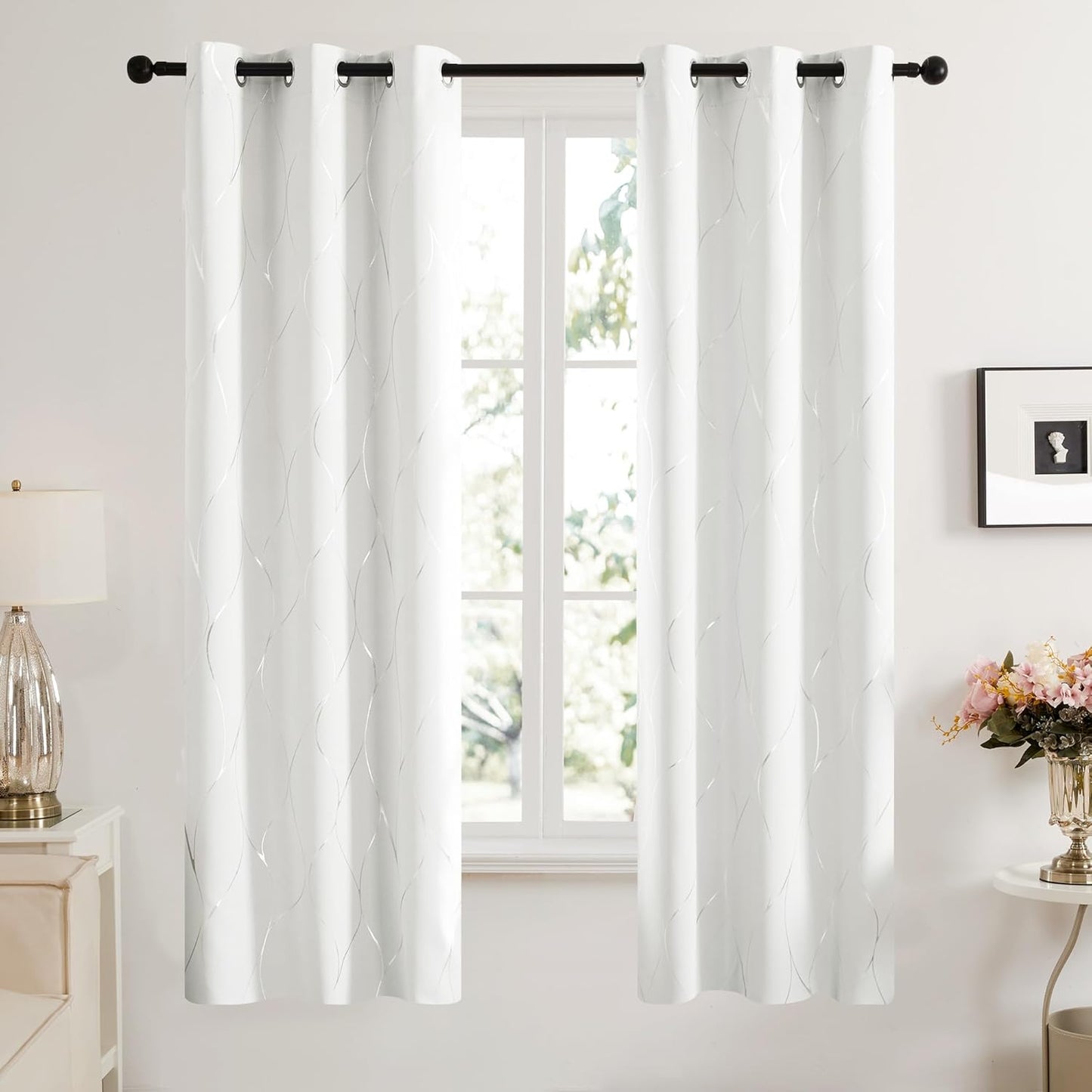 2 Panel Thermal Insulated Blackout Curtains- W42in x L72in