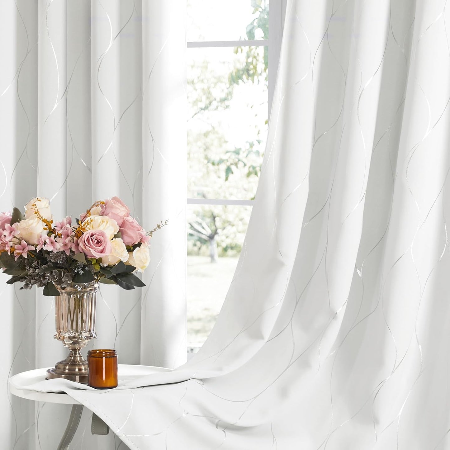 2 Panel Thermal Insulated Blackout Curtains- W42in x L72in